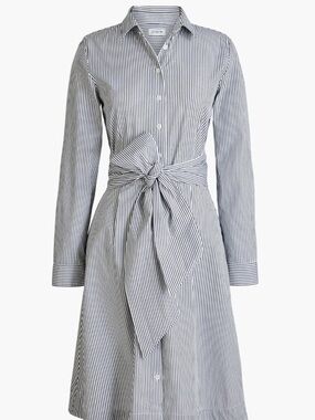 J Crew tie waist shirt dress